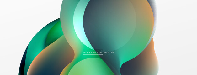 Fluid abstract background. Liquid color gradients composition. Round shapes and circle flowing design for wallpaper, banner, background or landing