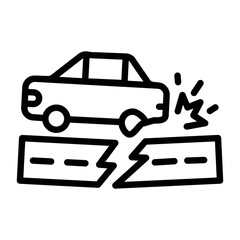 An outline icon vector of earthquake 