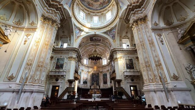 Inside Bergamo Cathedral a Roman Catholic place of worship in Italy