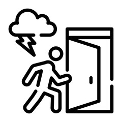 Rainstorm icon designed in outline style 