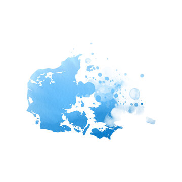 recommend clip art: Country map watercolor sublimation background on white background. Denmark
