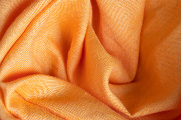 Orange linen fabric texture forbackground. Eco friendly fabric