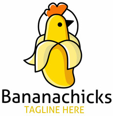 vector logo banana and chick