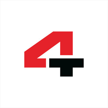 Modern simple 4T design logo vector.