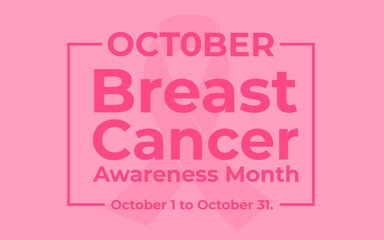 Fototapeta na wymiar Breast Cancer Awareness Month Calligraphy. Realistic pink ribbon symbol. Breast Cancer Awareness Month Background.