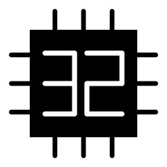 32 bit chip icon