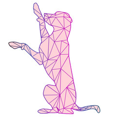 Polygonal dog abstract. Dog illustration. Geometric animal.
