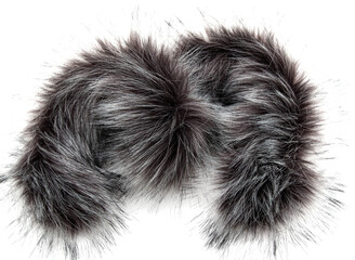 black and white fur on white background