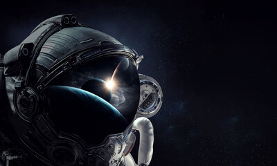 Astronaut and space exploration theme.