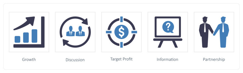 Obraz premium Growth, Discussion, Target Profit