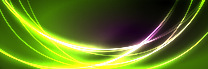 Blue neon glowing lines, magic energy space light concept, abstract background wallpaper design