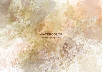 抽象的な淡い茶色とベージュの水彩背景イラスト（ベクター）