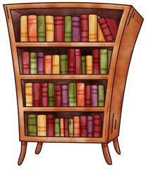 Child and animals book lovers, reading fox, bear and rabbit. Smart animals learn by reading books watercolor illustration icon.