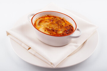 Tomato and ground beef lasagne with cheese