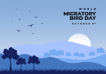 World migratory bird day background on october 9th.