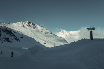 Naklejka na ściany i meble Ski slopes of Val cenis in the french alps