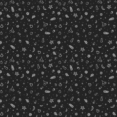 Seamless fruit pattern. doodle background with fruit icons. Fruit background