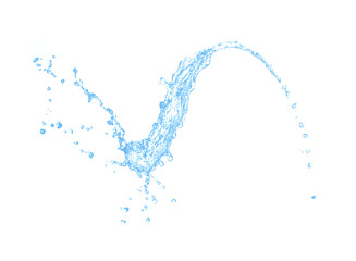 Obraz premium Blue water splash isolated on white background