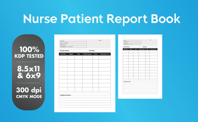 This is a Nurse Patient Report Book with the 2 most popular sizes 8.5x11 and 6x9. Fully ready to print.