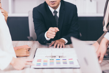 Close up of hands business people sharing ideas and working a new project in office,Business teamwork concept