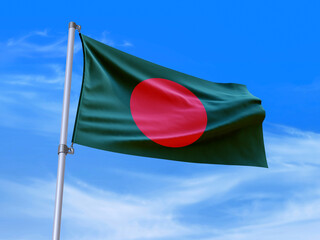 Bangladesh flag waving in the wind