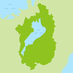 Obraz premium 滋賀県のマップのイラスト