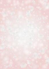 Abstract Vector Pink Background with Silver and White Light Spots. Magic Shiny Pastel Print. Baby Print. Romantic Bokeh Blurred Page Design for St' Valentines Day.  Gentle Stardust Pattern..