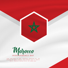 Square Banner illustration of Morocco independence day celebration with text space. Vector illustration.