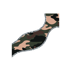 Camouflage Print And Silver Decorative Glitter Outline