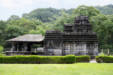 Mahadeva Temple, (Tambdi Surla)a 12th-century Shaivite temple built in the Kadamba style from basalt. Near Bhagwan Mahaveer Wildlife Sanctury, Sanguem, Surla, Goa