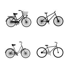 Obraz premium Collection of bicycle icons. Bicycles symbols vector.