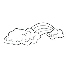 Two clouds and a rainbow clipart