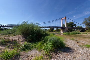  Dry Loire riverbed and Cosne-Cours-sur-Loire bridge