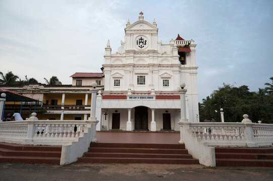 Our Lady of Merces Church,  or The Colva Church.  Infant Jesus (Menino Jesus de Colva) is venerated in this church with special devotion, located on the beach road, Colva, Goa
