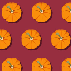 Seamless pattern with pumpkins.