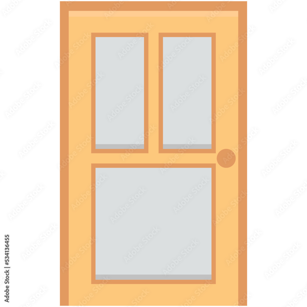 Wall mural door vector icon