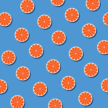 Seamless pattern with grapefruit.