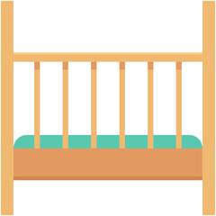 Obraz na płótnie Canvas Baby Crib Vector Icon