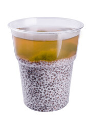 Chia pudding with fresh kiwi isolated