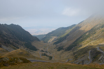 Transfagarasan mountain road in the mountains