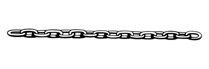Chain as symbol of unity and cooperation. Sketch of metal chains. Vector illustration isolated in white background