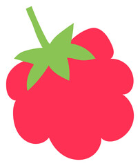 Raspberry. Cutouts fruit. Shape colored cardboard or paper. Funny childish applique