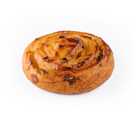 Sweet baked snail with raisins and almond