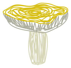 Russula mushroom. Hand drawn illustration. Pen or marker sketch - obrazy, fototapety, plakaty