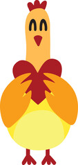 Chicken holding heart Cartoon Clipart
