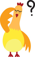 Chicken Wondering Cartoon Clipart