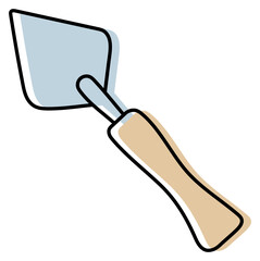 Spatula sketch. Construction tool. Color instrument illustration