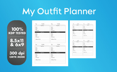 This is an Outfit Planner with the 2 most popular sizes 8.5x11 and 6x9. Fully ready to print.