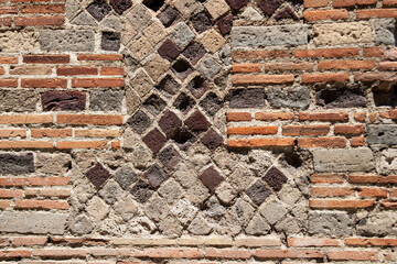 Detail of the brick pattern on an ancient Roman wall