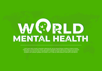 World mental health day background celebrated on october 10th.
